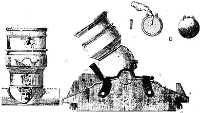 Судовая мортира 17 века и бомба с запалом из деревянной трубки